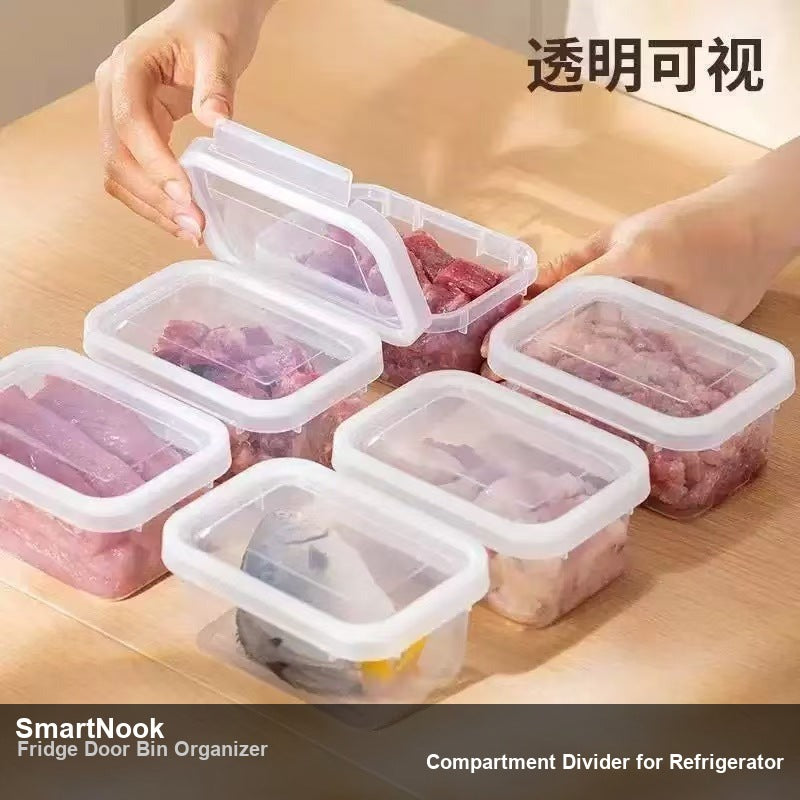 Fridge Door Bin Organizer - Compartment Divider for Refrigerator (Set of 6)