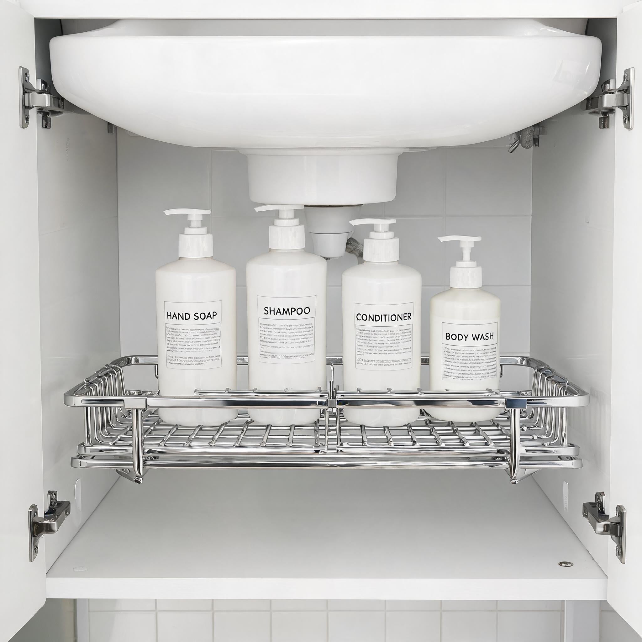 Expandable Basin Shelf - Adjustable Under Sink Organizer