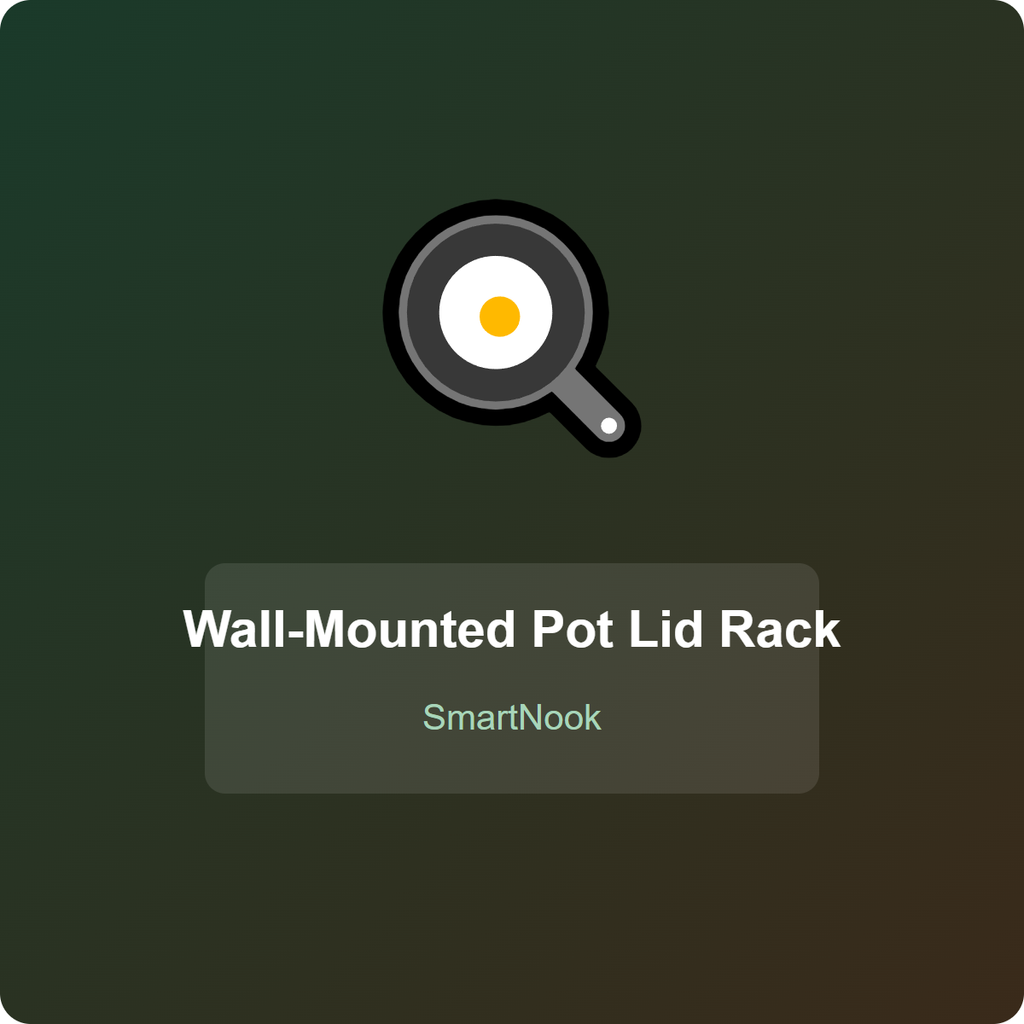 Wall-Mounted Pot Lid Rack - Kitchen Organizer Holder (Black)