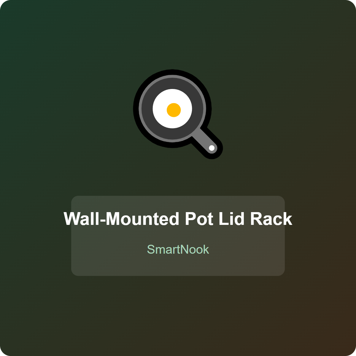 Wall-Mounted Pot Lid Rack - Kitchen Organizer Holder (Black)