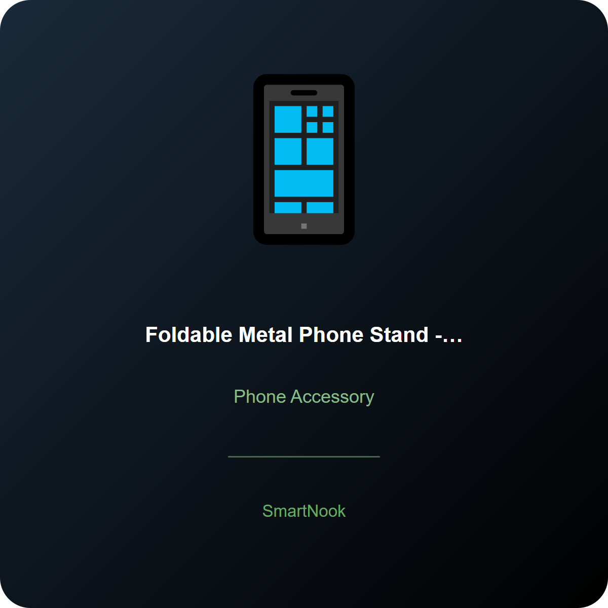 Foldable Metal Phone Stand - Adjustable Desktop Cell Phone Holder (Black)