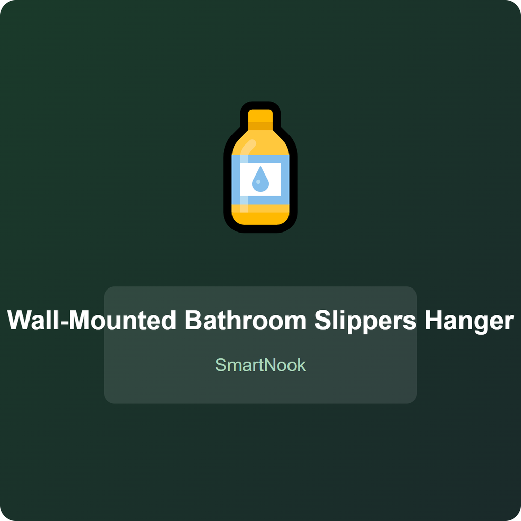 Wall-Mounted Bathroom Slippers Hanger - No-Drill Shoe Organizer (Grey)
