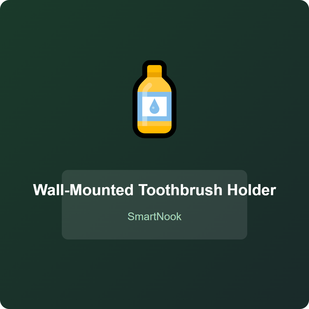 Wall-Mounted Toothbrush Holder - No-Drill Adhesive Bathroom Organizer