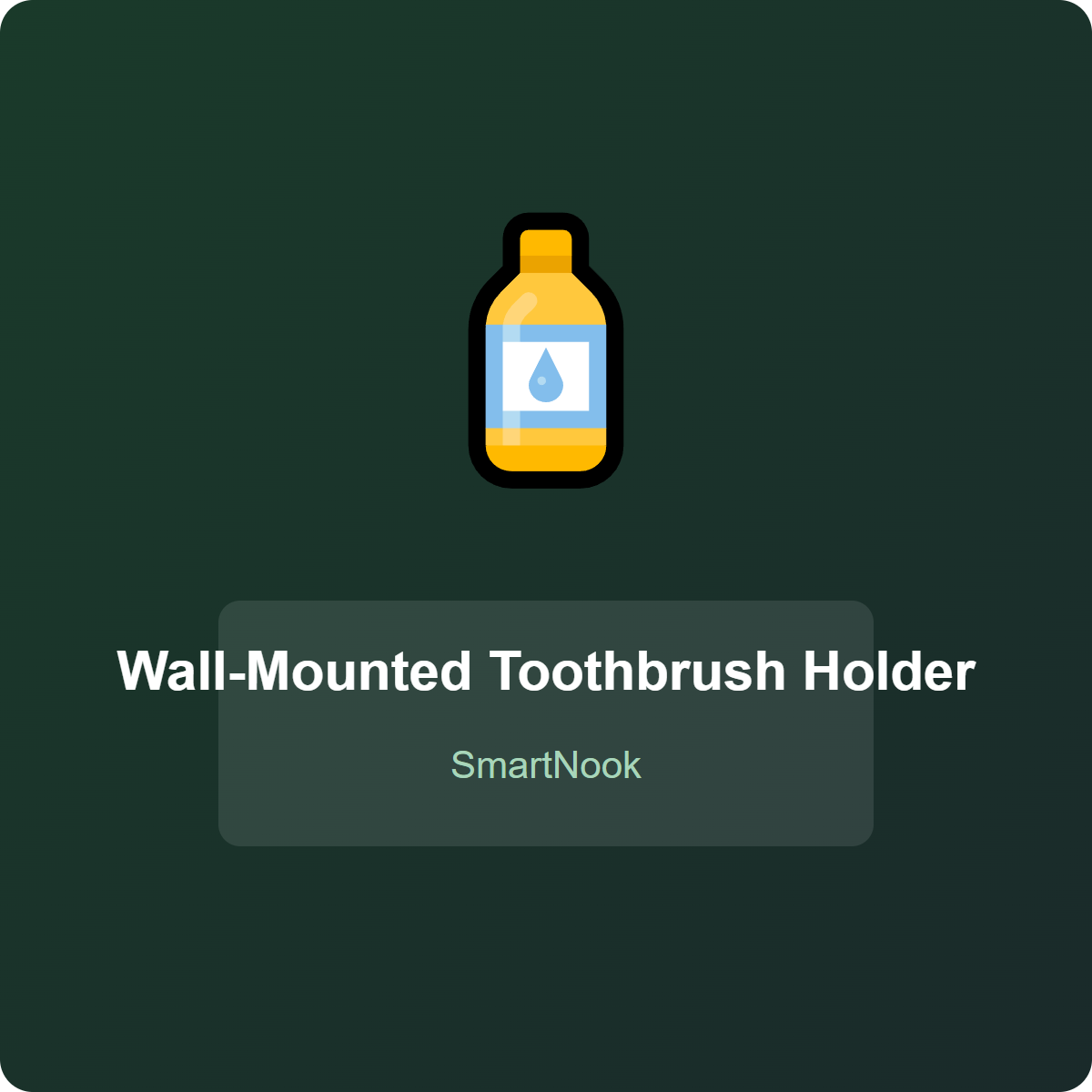 Wall-Mounted Toothbrush Holder - No-Drill Adhesive Bathroom Organizer