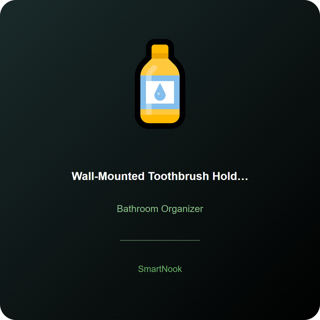 Wall-Mounted Toothbrush Holder - No-Drill Adhesive Bathroom Organizer