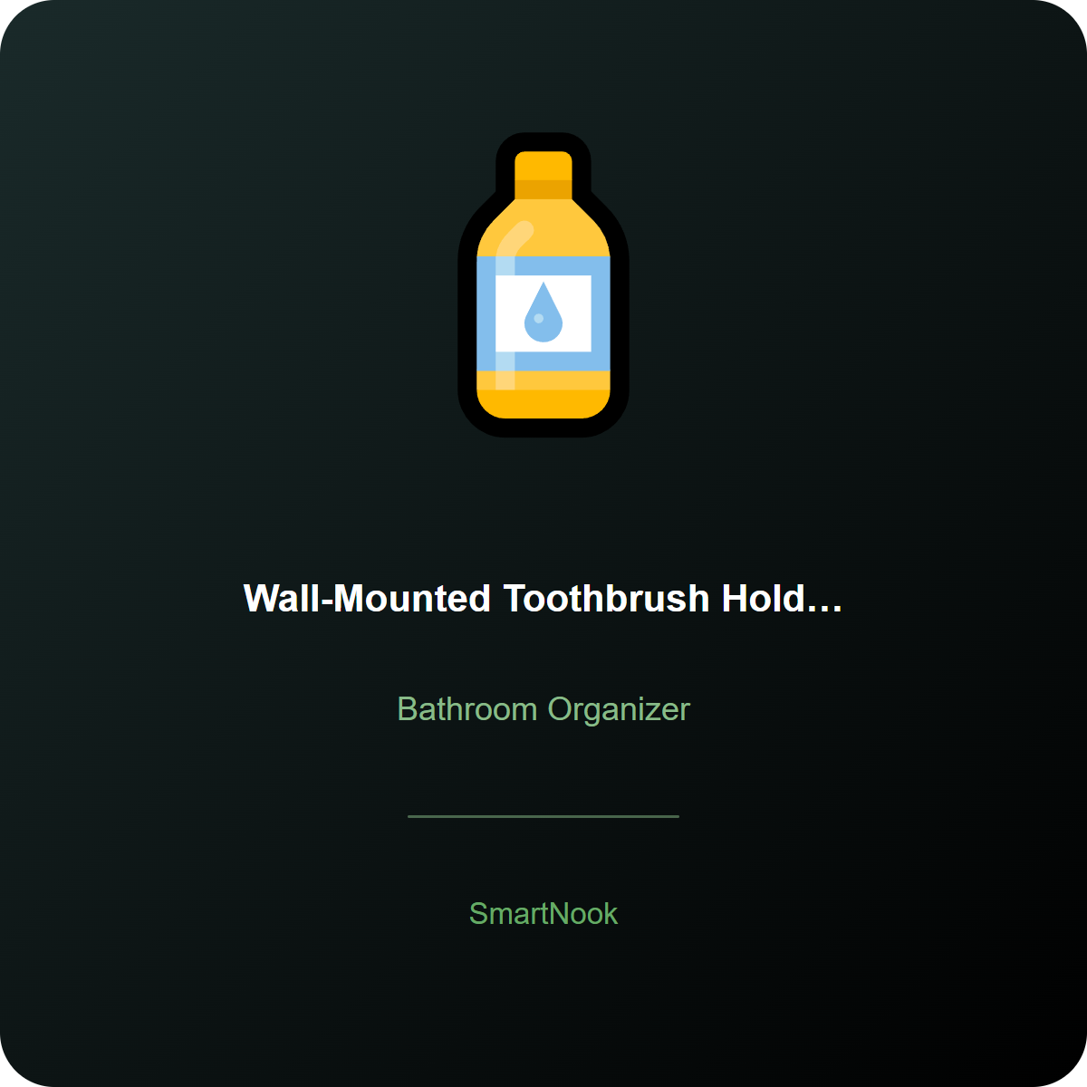 Wall-Mounted Toothbrush Holder - No-Drill Adhesive Bathroom Organizer