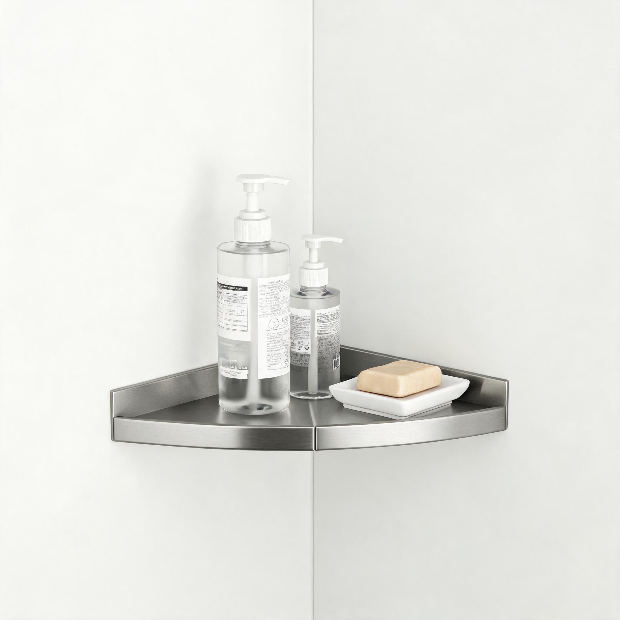 Stainless Steel Triangle Corner Shelf - Wall Mounted